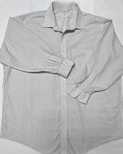 Brooks Brothers Men Dress Shirt 18-34 Button Non Iron Supima Cotton White Check