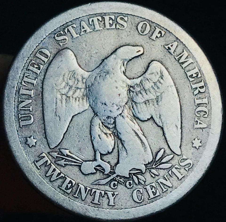 1875 CC Twenty Cent Piece 20C Ungraded 90% Silver US Coin CC28312 - Image 3 of 4