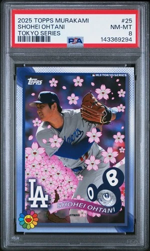 2025 TOPPS TAKASHI MURAKAMI MLB WORLD TOUR TOKYO SERIES #25 SHOHEI OHTANI PSA 8