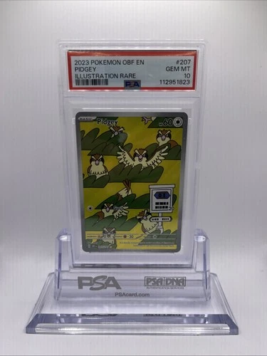 2023 Pokemon Obsidian Flames Pidgey Illustration Rare 207/197 - PSA 10 GEM MINT