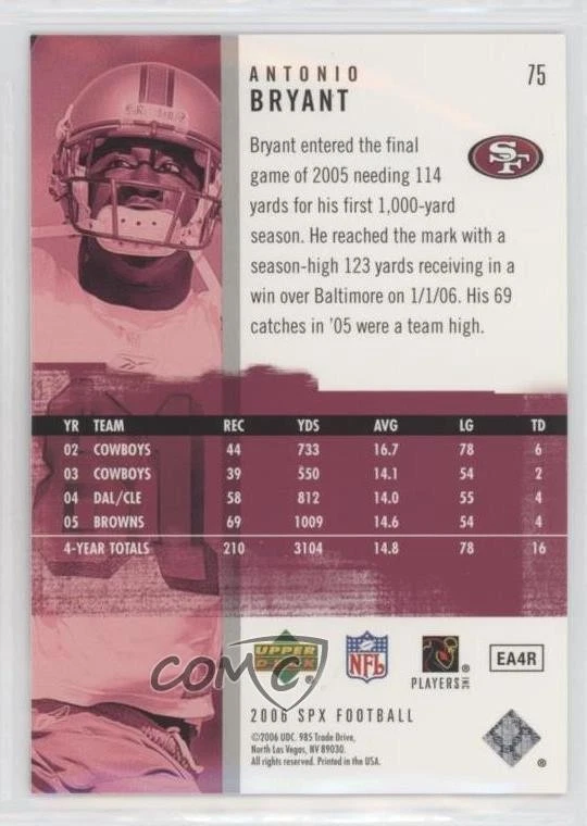 2006 SPx Antonio Bryant #75 - Image 2 of 2