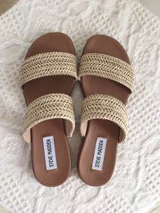 steve madden dual woven slide sandal