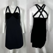 Vtg GIANNI VERSACE 1991 VELVET MULTI STRAP DRESS 42 US8