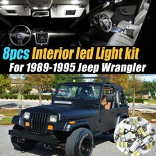 8pc Super White Car Interior Led Light Bulb Kit For 1989-1995 Jeep Wrangler