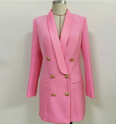 open lace back dress 21SIX Pink Rosa Taffeta Feather Blazer Dress main image 0