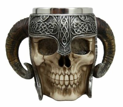 Atlantic Collectibles Viking RAM Horned Pit Lord Warrior Skull