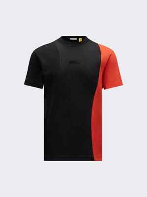NWT Moncler x Adidas T-Shirt Size M Black Orange Cotton Short Sleeve $380 #PNWD