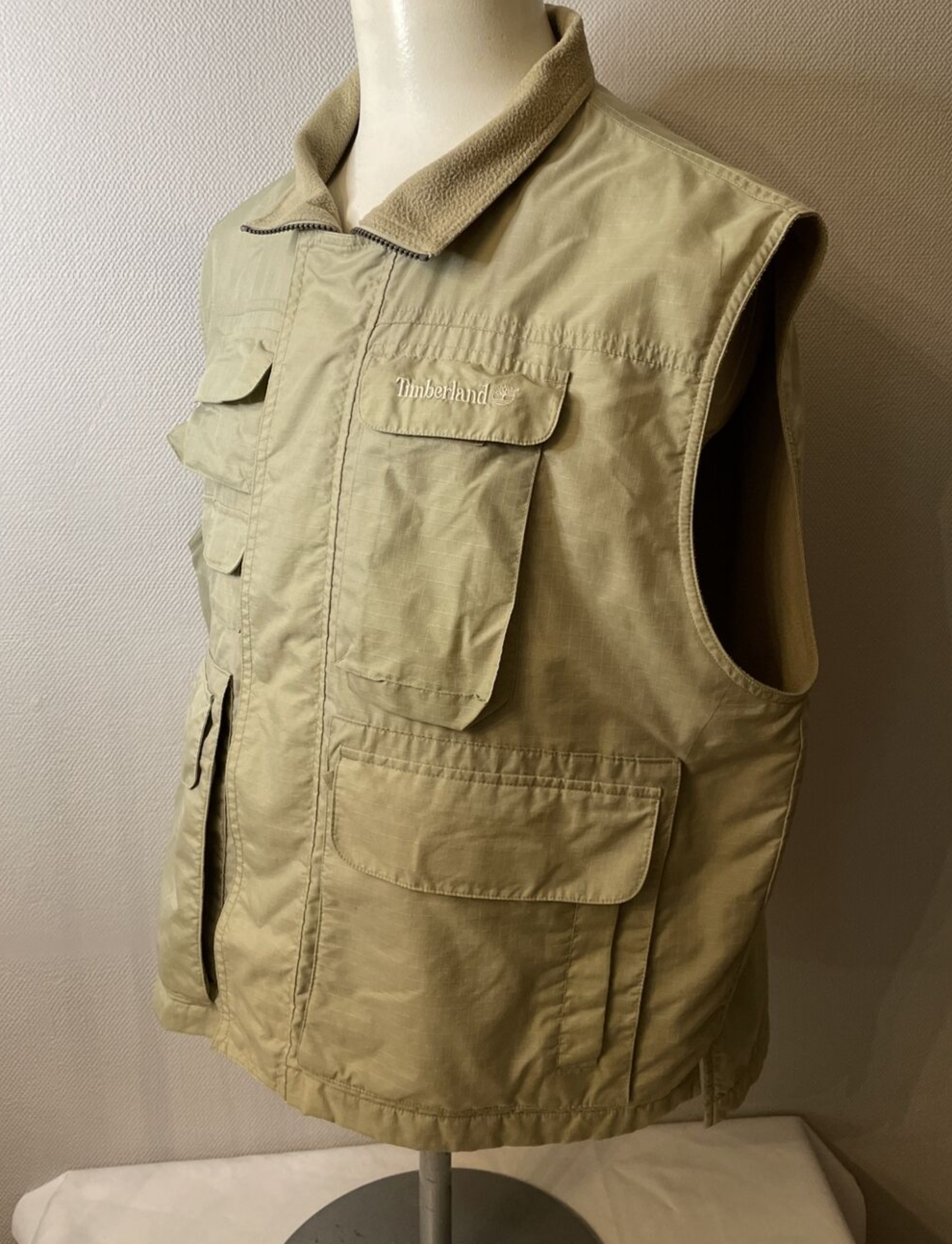 Timberland Weathergear Gilet/Activity Waistcoat-Fishing - Pale Khaki -XL-Vintage