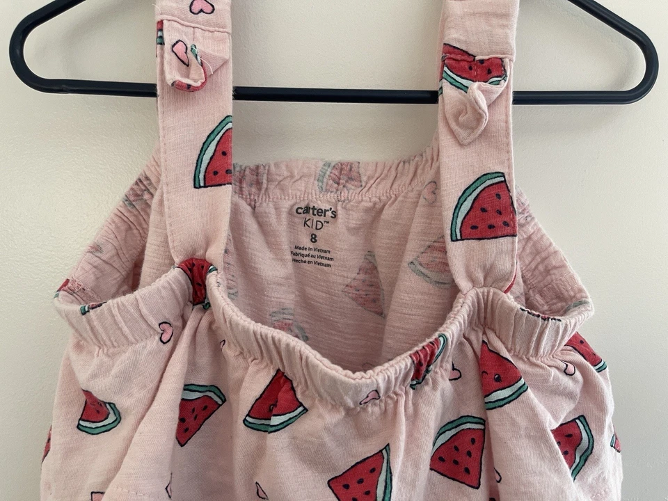 Top Carters Niños Niñas Estampado Sandía Correa de Lazo Volantes Sin Mangas Rosa Talla 8 Foto 2 de 4