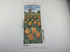 Collection D’art Windmill On Tulip Hill Needlepoint Tapestry Canvas 8in By 19in