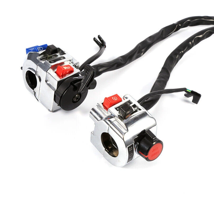 1 Pair Motorcycle 7/8" Handlebar Control Horn Turn Signal Light Switch For Honda - Image 4 of 4