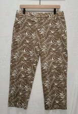 Talbots Signature Modern Crop Pants Fern Print Resort Casual Women's Size 8