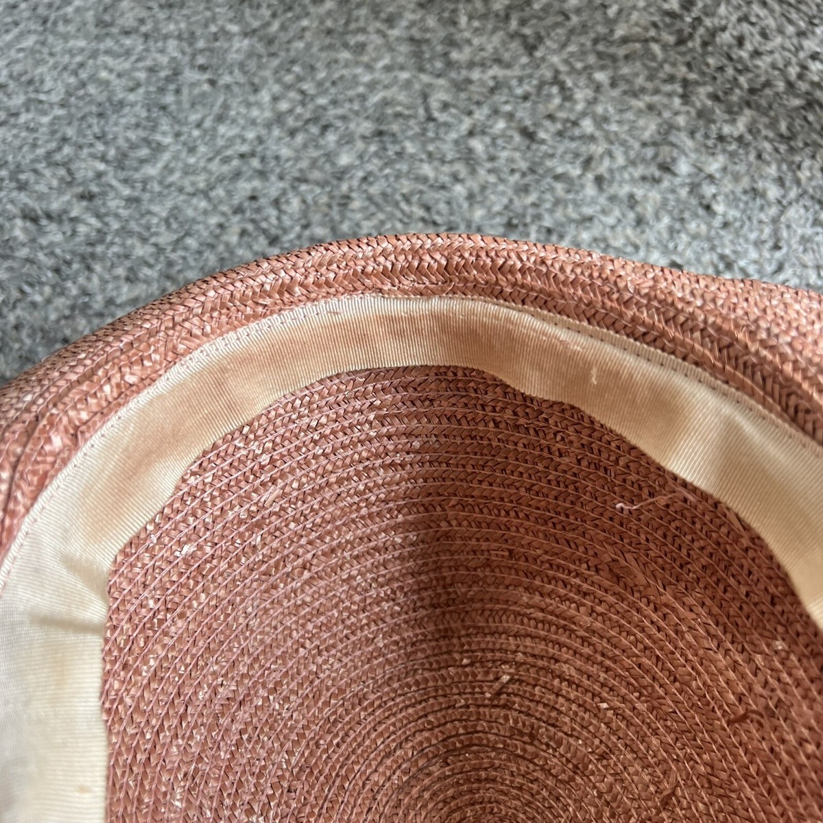 Eric Javits New York Women\'s Straw Hat Brown Tan w/ Ribbon And Butterfly Straw Eric Javits Brown Wool Hat With White Hatband, Label  main image 2