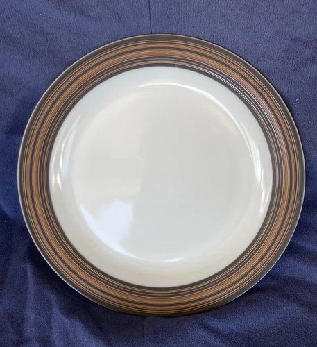 Vintage Pyrex Terra Black Brown Stripe 12 1/4” Large Plate Charger
