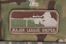 Milspec Monkey MSM Nylon Morale Patch - MAJOR LEAGUE SNIPER - Multicam Arid -NEW