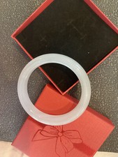 58.95mm*RARE*AMAZINGLY GORGEOUS WHITE JADE BANGLE BRACELET W GIFT BOX!!
