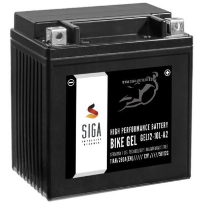 SIGA GEL YB10L-A2 Motorrad Batterie 11Ah 12V 260A/EN GEL12-10L-A2 12N10-3A 51112