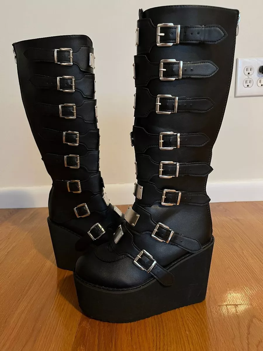 Buckle boots goth cheap