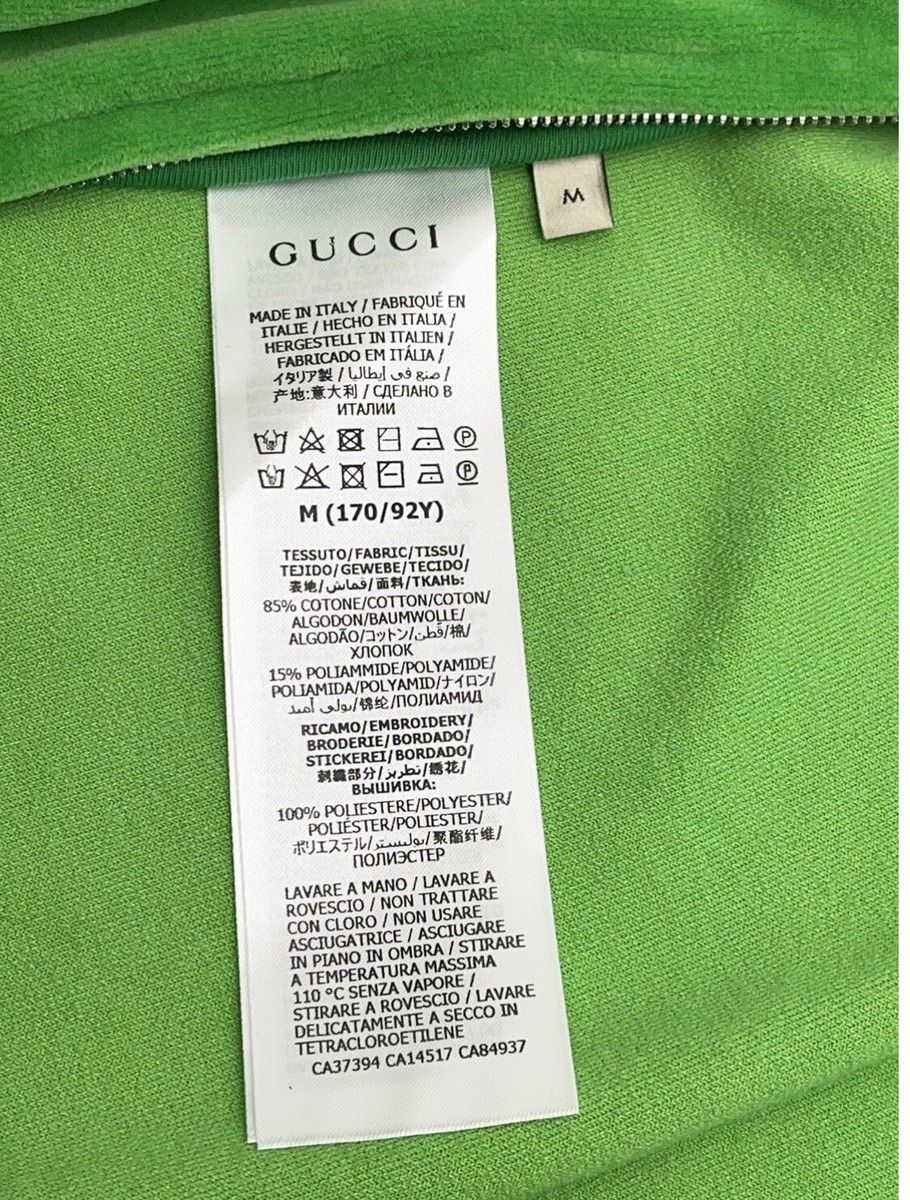 Gucci New GG Logo Zip Up Jacket Acid Green Velvet Velour Gucci New GG Logo Zip Up Jacket Acid Green Velvet Velour