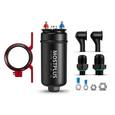 380LPH Inline External Electric High Pressure Fuel Pump w/ Mounting Bracket Kit