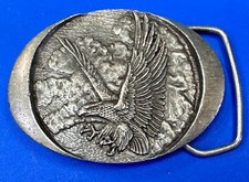 Majestic Flying Eagle Vintage 1982 Indiana Metal Craft Patriotic Belt Buckle