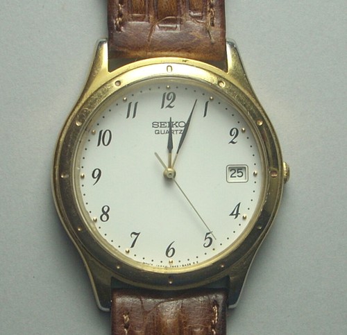 Orologio SEIKO 7N42 8A00 Uomo placcato Oro quarzo Vintage Classico | eBay