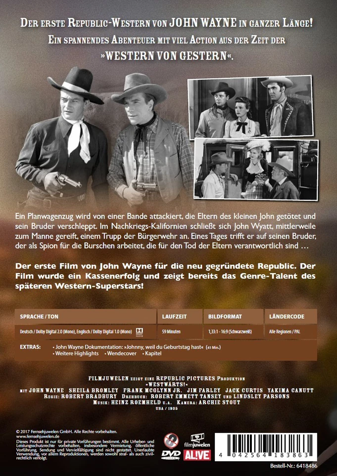 Westwärts! - Westward Ho (1935) - John Wayne - Filmjuwelen [DVD] - Bild 2 von 4