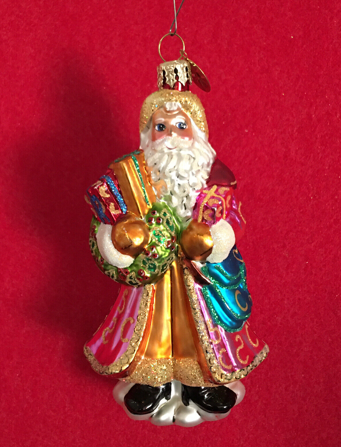Christopher Radko Russian Santa Handblown Glass Ornament Gifts Wreath Bag Pink Popularny klasyk, HOT