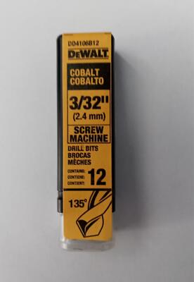 DeWalt DD4106B12 3/32'' Cobalt Screw Machine Drill Bit 12 Bits Germany