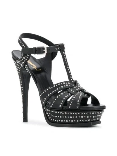 SAINT LAURENT (YSL) Sandali Saint Laurent Tribute con borchie plateau cinturino a T taglia 41