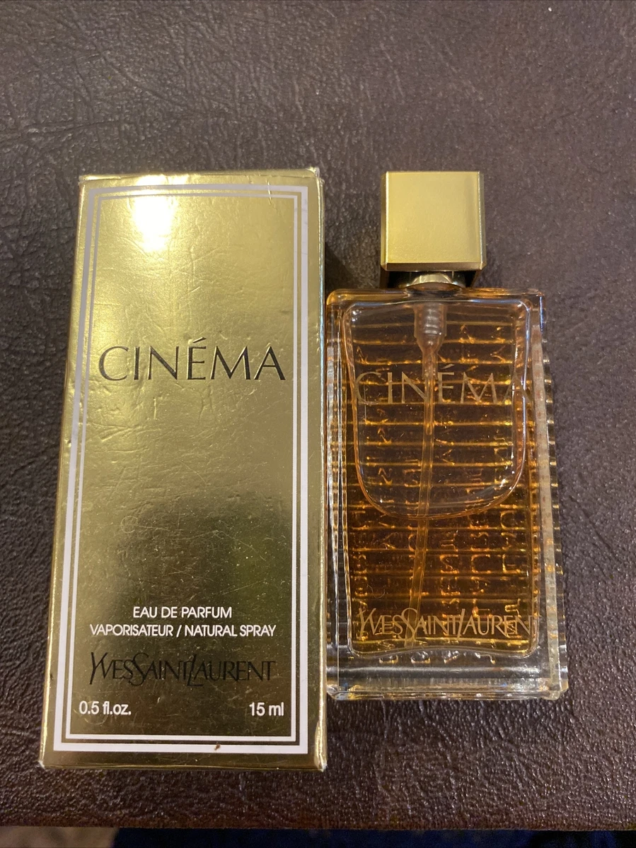 Vintage Yves Saint Laurent Parfum Cinema 15ml France Glass bottle Gold Cap Spray