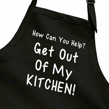 Funny Cooking Apron Cute Sayings Get Out Of My Kitchen Chef Aprons With Pockets