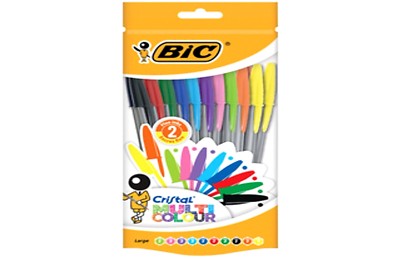BIC Kugelschreiber Cristal Large Multicolor, 10er Beutel verschiedene Farben