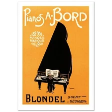 "Pianos A Bord" Hand Pulled Lithograph by the RE Society