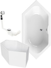Sechseck Badewanne 190 x 90 cm Duo-Badewanne ...