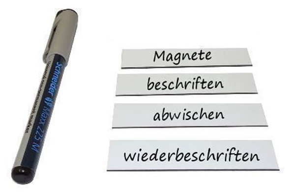 50 Magnetschilder Beschreibbar 2 X 8Cm, Weiß - Magnetstreifen / Magnetetiketten-image