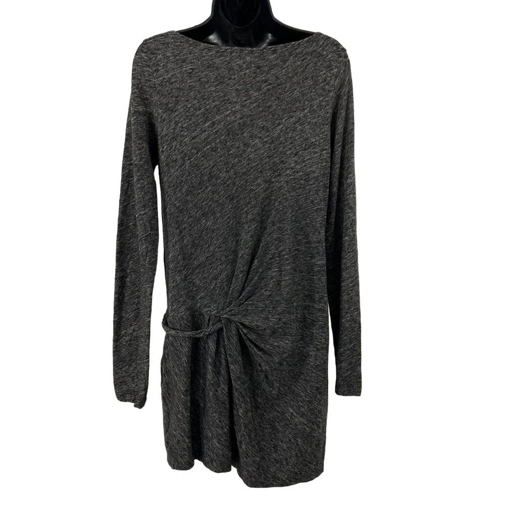 VETEMENTS Thakoon Mini Abito Pullover Thakoon Scollo Scoop Lana Vergine Twist Grigio Taglia Media