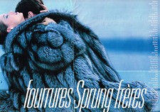 PUBLICITE ADVERTISING 084  1986  SPRUNG FRERES  boutique fourrures  ( 2 pages)