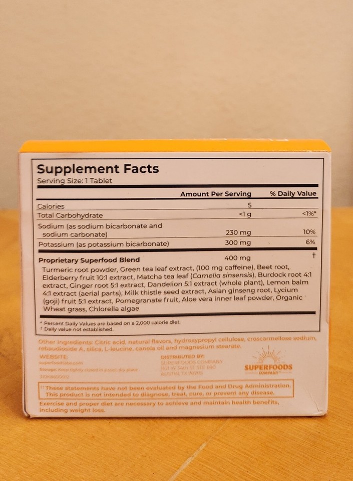 Superfood 30 Tabs Peach Mango Cleansing Hydration Metabolism Skinnytabs 7/26 eBay