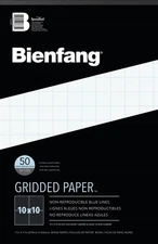 Bienfang Designer Grid Paper Pad, 10x10 Cross Section, 11x17 inches, 50 sheets