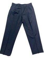 vtg Hart Schaffner Marx 36x30 Charcoal Dress Pants Trousers Wool Pleated Cuffed