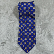Vintage Valentino Cravatte Neck Tie Men Floral Geometric Silk Made Italy 56x3.75