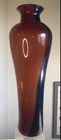 VINTAGE SIGNED  BLENKO GLASS FLOOR VASE 5-MARDI GRAS SPECIALTY LINE 2003 25"