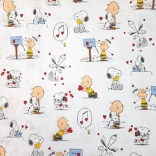 Pottery Barn Kids Peanuts Snoopy Valentines Twin Fitted Sheet Pillowcase Organic