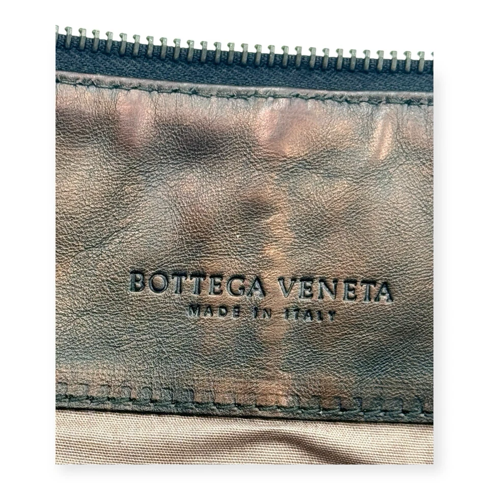 Auténtico Bolso Clutch Bottega Veneta Bicolor Segundo Bolso Cuero Marrón Italia Foto 4 de 4