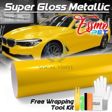Essmo Pet Super Gloss Metallic Cyber Yellow Vehicle Vinyl Wrap Decal Like Paint Essmo Pet Super Gloss Metallic Cyber Yellow Vehicle Vinyl Wrap Decal Like Paint