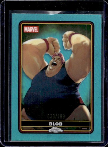 2025 Topps Chrome Deadpool Blob Comic Accurate Aqua Refractor #/199