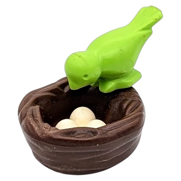 Playmobil nido marrón con pájaro verde bosque medieval granja