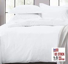 Pure White Duvet Cover King - 400 King: 3 Pc Duvet Cover Set Bright White