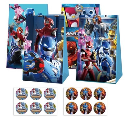 Mini Force 12 Stück Party Geschenktüten Bonbonbeutel Sticker Partydeko